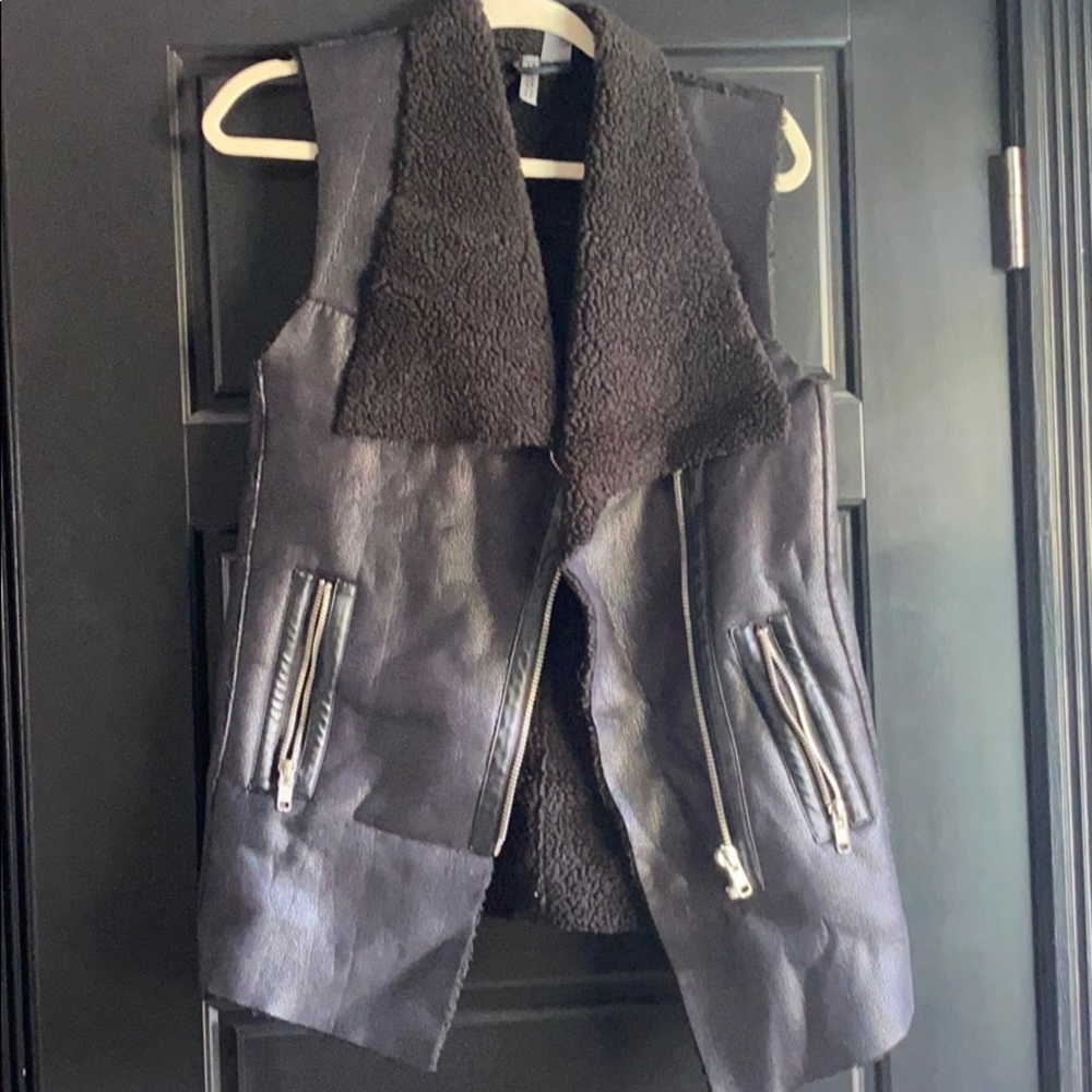 Faux leather vest
